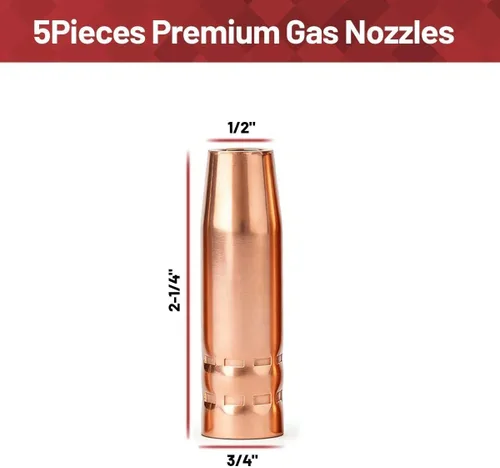 Vista 3 de 5PK MIG Boquilla de gas de soldadura 21-50 1/2" para Lincoln Magnum 100L K530 Series & Century & Tweco Mini/#1 Pistola de soldadura