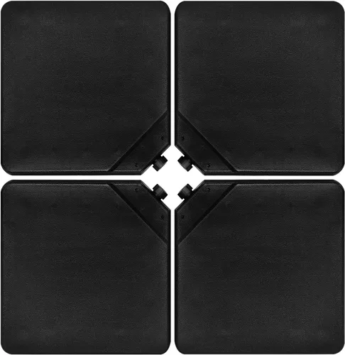 Vista 10 de Tangkula 4 piezas de 185 libras voladizas de patio con compensación de base de sombrilla para patio, relleno de agua y arena, resistente soporte