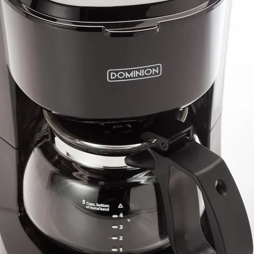 Vista 6 de Dominion Cafetera compacta de 5 tazas, silenciosa con luz indicadora LED de encendido/apagado, función de pausa automática, cafetera antigoteo fácil