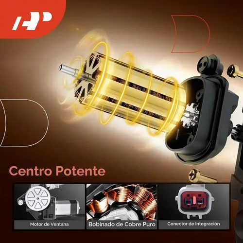 Vista 4 de A-Premium Elevalunas eléctrico del lado del conductor trasero con motor (2 pines)