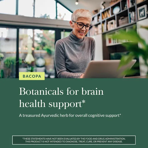Vista 5 de Gaia Herbs Bacopa - Suplemento de hierbas de apoyo cerebral y cognitivo - Hecho con Bacopa Monnieri para ayudar a mantener una mente próspera* - 60