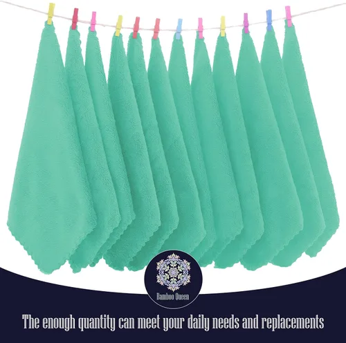 Vista 3 de Paquete de 16 toallitas para bebé - 10x10 pulgadas, vellón de coral - Paños de lavado extra absorbentes y suaves para recién nacidos, bebés y niños