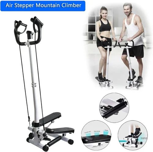 Vista 4 de MAD HORNETS Fitness Entrenamiento Ejercicio Escalera de aire Máquina de pasos Equipo cardiovascular con barra de manija, monitor LCD multifunción