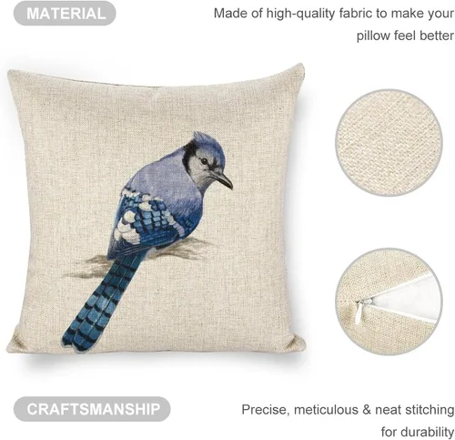 Vista 5 de Golddfinch - Funda de almohada de lino de 18 x 18 pulgadas, funda de cojín decorativa de doble cara para sofá, cama, silla y automóvil