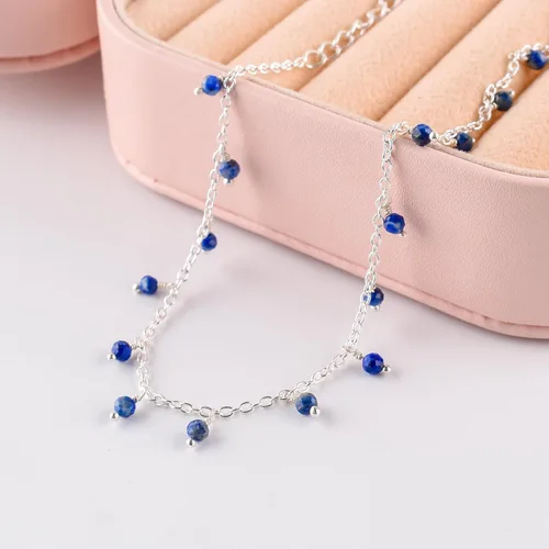 Vista 84 de Yanara Tobilleras de piedras preciosas para mujer, piedra natal natural, chapada en plata, joyería hecha a mano en 8.5 + 1.5 pulgadas, cristales