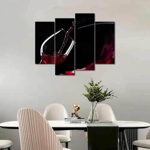 Vista 6 de First Wall Art - Pintura de cuadros de vino tinto en el vaso, fotos de pinturas de comidas en loca para regalo de decoración para el hogar