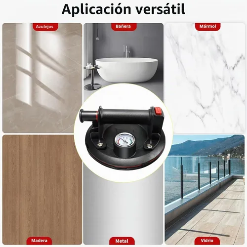 Vista 6 de Ventosas resistentes de 8 pulgadas para vidrio, paquete de 2 con capacidad de carga de 600 libras, herramienta elevadora de vidrio resistente