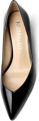 Vista 3 de NUMALEO Zapatos de tacón bajo de cuña sólida para mujer, con puntera puntiaguda, de 2 pulgadas