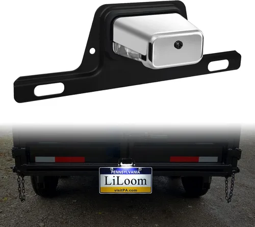 Vista 8 de Marco de matrícula LED con luz – Soporte para matrícula de remolque – Montaje de soporte, DOT FMVSS 108, SAE L, impermeable, 12V DC – Luces