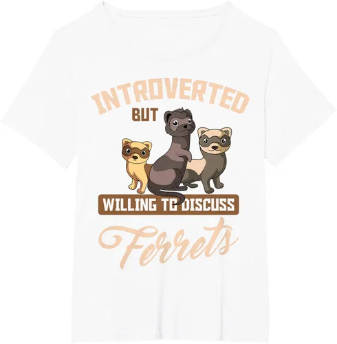 Vista 113 de Camiseta para amantes de los animales de los hurones, Negro, S