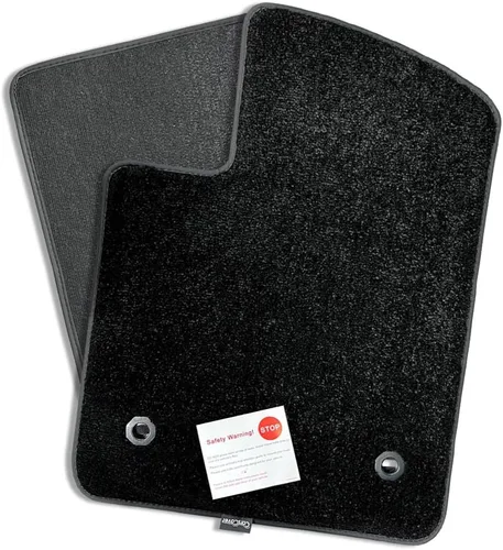 Vista 7 de CarsCover Alfombrillas delanteras y traseras para coche Fiat 500/500C 2012-2019 de ajuste personalizado, cojín pesado Ultramax negro asfalto