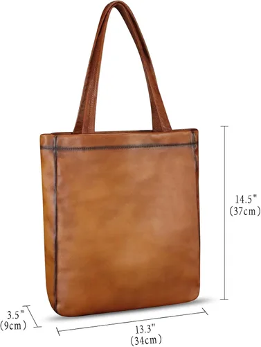 Vista 5 de Bolso de hombro de cuero genuino para mujer, bolso hecho a mano, bolso cruzado de trabajo, bolso casual