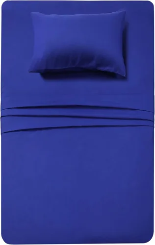 Vista 38 de Juego de sábanas de diseño estampado clásico - Juegos de sábanas con bolsillo profundo ultra suave y transpirable., Microfibra, Celeste (Baby Blue)