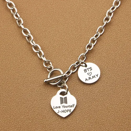 Vista 4 de ARETIS Kpop Bangtan - Collar para niños Be the best J-HOPE JIMIN JIN JK RM SUGA V Collar Bangtan Boys Lover Jewelry Gift for Bangtan Boys Fans