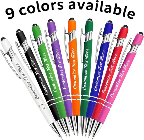 Vista 2 de 12 bolígrafos personalizados, bolígrafos personalizados con logotipo de nombre, bolígrafos de tinta personalizados con nombre comercial y nombre