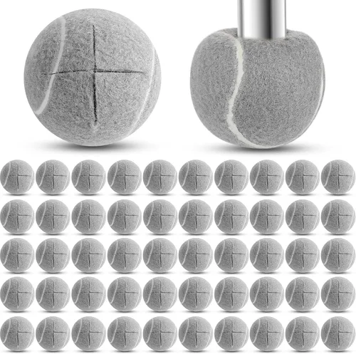 Vista 8 de Macarrie 120 pelotas de tenis precortadas para sillas, sillas de pelota de tenis, cubiertas de pies, pelotas para patas de muebles, para aula