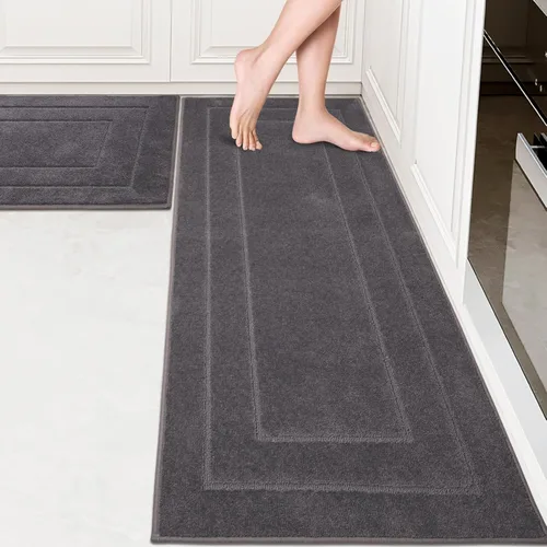 Vista 9 de PURRUGS Alfombra de cocina lavable a máquina, de 24 x 35.5 pulgadas, antideslizantes, antideslizantes, tapetes de pie suaves y superabsorbentes