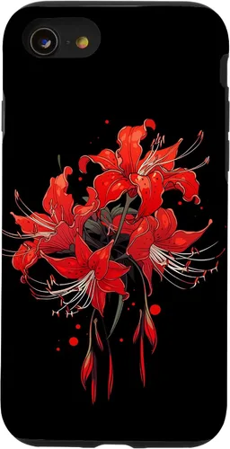 Vista 18 de iPhone 16 Red Spider Lily Funda de anime de manga estética japonesa japonesa