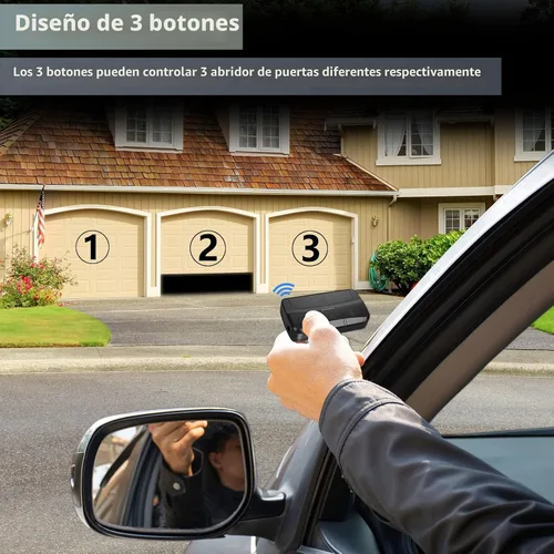 Vista 5 de Control remoto universal para abridor de puerta de garaje compatible con LiftMaster Chamberlain Genie Craftsman Linear Wayne Dalton con botón