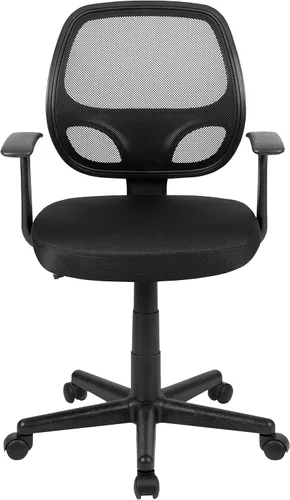 Vista 7 de Flash Furniture Flash Fundamentals Silla de oficina ergonómica giratoria de malla negra con brazos