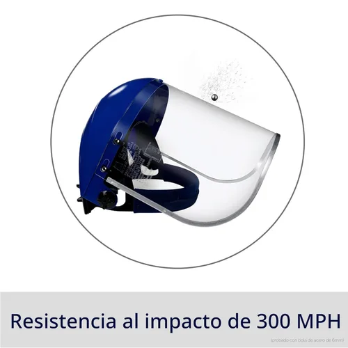 Vista 5 de Blue Eagle Protector facial de seguridad resistente a los impactos de cara completa (B1BL+FC48) Transparente Visera de policarbonato de grado