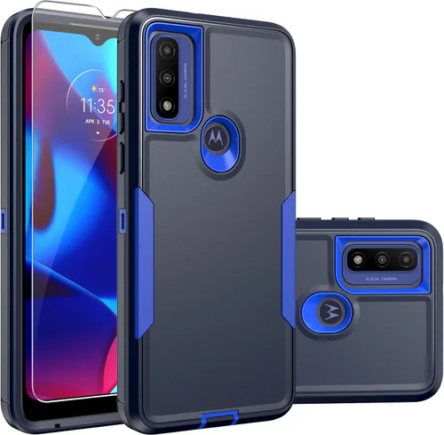 Vista 9 de Funda para teléfono Moto G Pure, Moto G Play 2023 con protector de pantalla HD, diseño de arena movediza con purpurina líquida flotante en degradado
