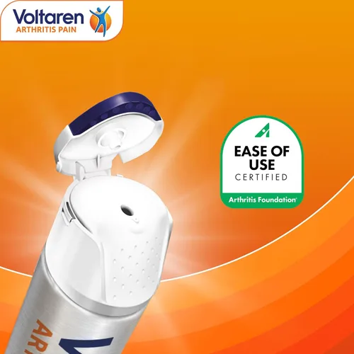 Vista 3 de Voltaren Gel para aliviar el dolor de artritis, diclofenaco sódico, 1% (AINE), potente analgésico clínicamente probado con tapa superior fácil