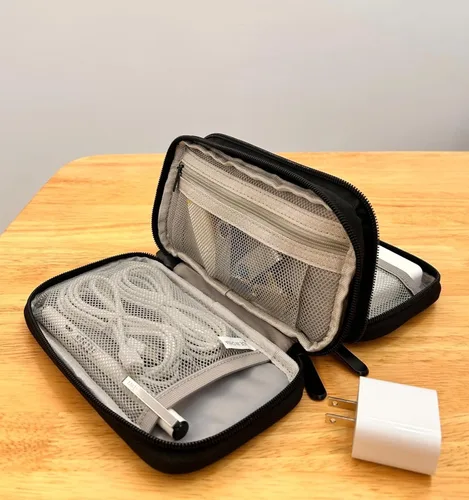 Vista 2 de Travel Tech - Bolsa de transporte portátil para artículos electrónicos, estuche de viaje, organizador de tecnología portátil, bolsa