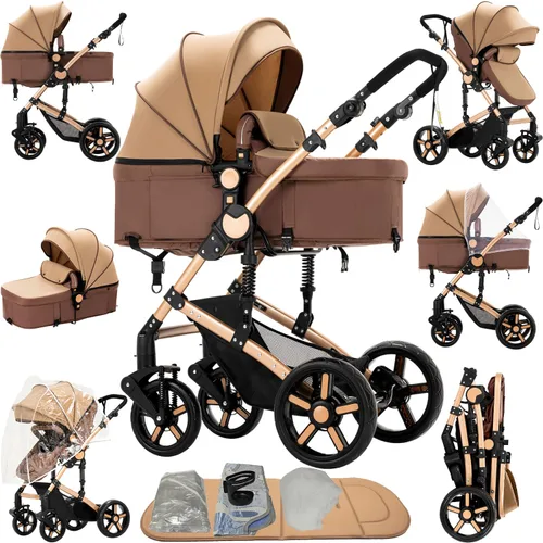 Vista 10 de Cochecito de bebé 2 en 1, cochecito convertible, cochecito estándar reversible, cochecito de bebé portátil, cochecito de bebé, cochecito plegable