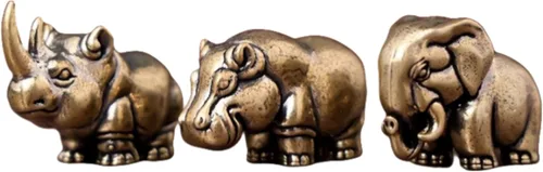 Vista 8 de Estatua de elefante en miniatura de latón macizo, figura decorativa de animales de latón, símbolo de buena suerte, regalo ideal de colección, 2.05 x