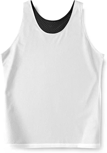 Vista 3 de Camiseta de baloncesto de malla reversible para hombre, de secado rápido, sin mangas, fabricada en Estados Unidos