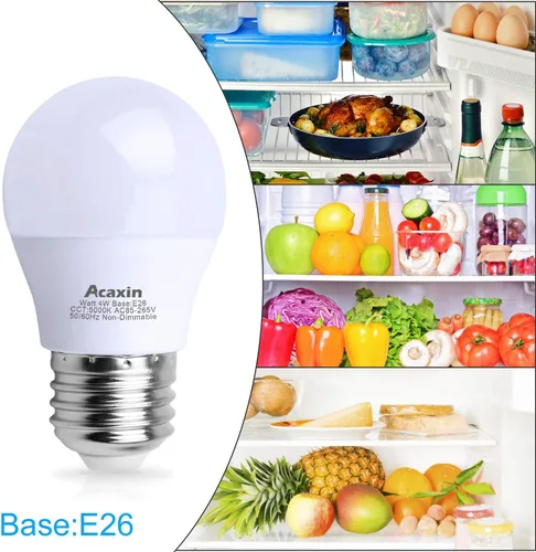 Vista 3 de Bombilla LED para refrigerador de 4 W, equivalente a 40 vatios, impermeable, para congelador y refrigerador, IP54, 120 V, E26, luz diurna blanca