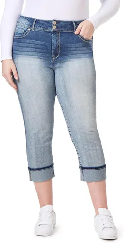 Vista 25 de WallFlower Vaqueros Luscious Curvy de 23.5” de cintura media para mujer, jeans de mezclilla Insta Stretch para juniors Albahaca