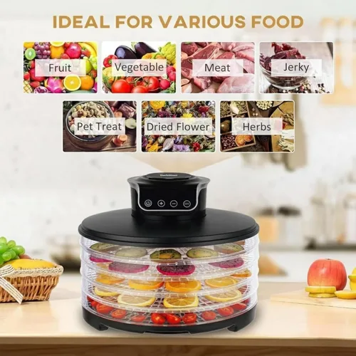 Vista 5 de [Usado] Deshidratador de alimentos DryLite 245 – 5 bandejas ajustables, sin BPA, secado rápido de 4 horas, calor uniforme, fácil control