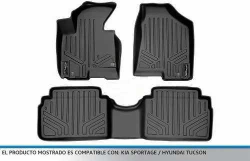 Vista 5 de SMARTLINER Juego de alfombrillas de piso de ajuste personalizado de 2 filas para Hyundai Tucson 2010-2013