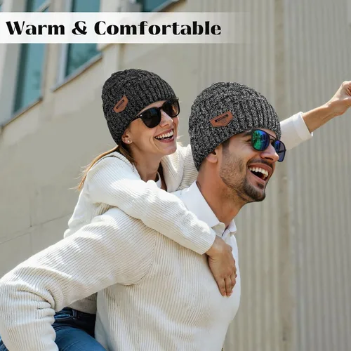 Vista 89 de Loritta Gorro de invierno cálido de punto grueso y holgado para hombre