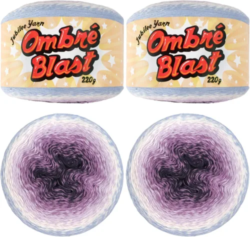 Vista 64 de JubileeYarn - Hilo Ombré Blast (7.76 oz/torta de algodón para bebé, 1 torta)