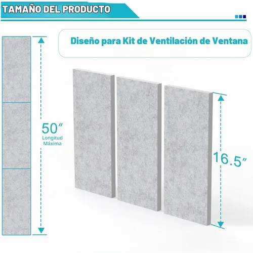 Vista 2 de Paneles de espuma aislante de doble capa para aire acondicionado portátil, kit de ventilación de ventana, kit de ventana de ventilación de secadora
