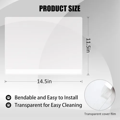 Vista 2 de YOILES 3 piezas de protectores contra salpicaduras de orina para caja de arena de gato, protector contra salpicaduras transparente fácil de limpiar