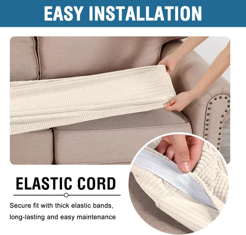 Vista 13 de H.VERSAILTEX Fundas de Cojín de Asiento Individuales Super Elásticas Fundas de Sofá Fundas de Cojín de Sofá Fundas Deslizables Juegos Tela de Sarga