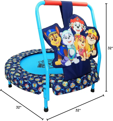 Vista 7 de Paw Patrol - Mini trampolín de interior con asa para niños pequeños, cuenta con Everest, Chase, Marshall, Skye y Rubble, Multi