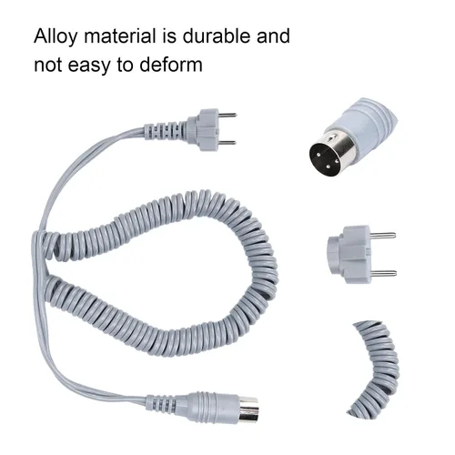 Vista 5 de ZJchao Cable de pieza de mano para taladro de uñas, cable de alimentación, máquina de manicura, pieza de mano, accesorios de repuesto de cable (gris)