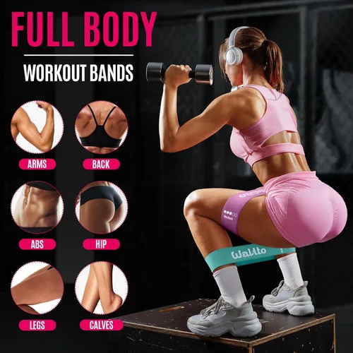 Vista 7 de Fabric Resistance Bands for Working Out - Booty Bands for Legs -Glutes Training for Women and Men - Exercise Bands for Squats, Yoga, Physical
