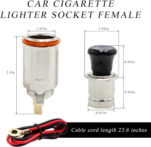 Vista 2 de Encendedor de Coche Yourkar, Enchufe de Encendedor de Cigarrillos DC 12V para Auto, Encendedor de Cigarrillos con Cable para la mayoría de Coches, 1