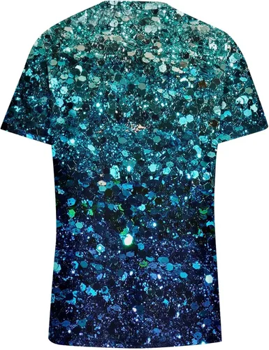 Vista 4 de Camisas para mujer, camisetas de moda Y2K Otoño A Line, diseños de cumpleaños, camisetas de manga corta, cuello en V, camiseta floral de algodón