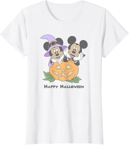 Vista 15 de Disney Mickey and Friends Halloween Pumpkin Mickey & Minnie Camiseta Blanco