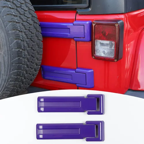 Vista 9 de Cubiertas de bisagras de compuerta trasera, accesorios de moldura para Jeep Wrangler JK JKU y Unlimited 2007-2018 (Rosa)