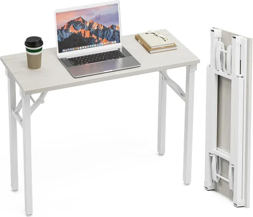 Vista 30 de TEMI Mesa de Computadora Pequeña Mesa Plegable - Escritorio de Oficina Plegable de 35.8", Sin Ensamblaje, Perfecto para Espacios Pequeños