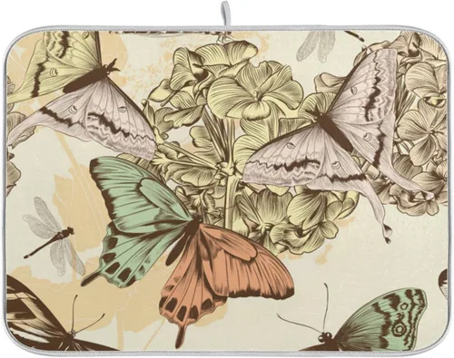 Vista 28 de Tapete de secado de platos súper absorbente, tapete de microfibra de secado rápido, 16 x 18 pulgadas, almohadilla de secado de platos de cocina