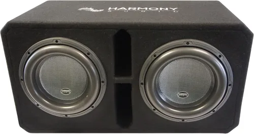 Vista 3 de Harmony Audio HA-ML2X12D1 - Subwoofer universal de la serie Monolith, dual de 12 pulgadas, 3000W RMS, 1 Ohm, con cajón ventilado y cargado